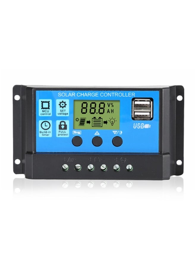 30A Solar Charge Controller 12V/24V Automatic Identification PWM Parameters Adjustable LCD Display 