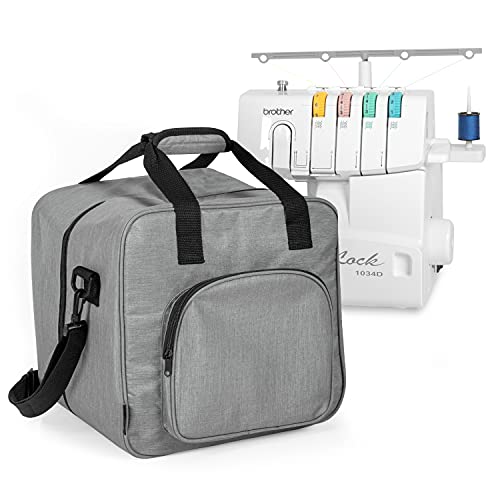 Crutello Sewing Machine Case - Universal Carrying Bag with Storage Pockets Compatible with Serger, Brother Sewing Machines, Measuring 13.75"x 12"x 13.5" - Image 1