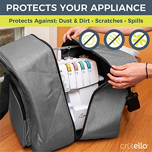 Crutello Sewing Machine Case - Universal Carrying Bag with Storage Pockets Compatible with Serger, Brother Sewing Machines, Measuring 13.75"x 12"x 13.5" - Image 4