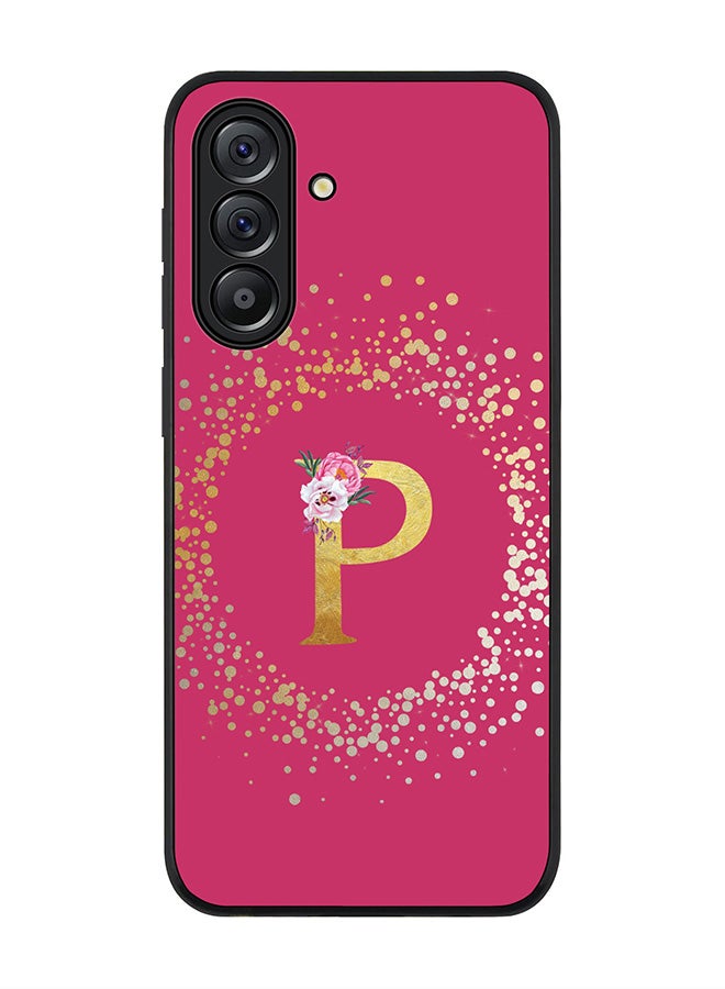 Stylizedd For Samsung Galaxy A56 5G Case,Slim fit Camera Protection, Shockproof Thin Phone cover  - Custom Monogram Floral - P ( Deep Pink ) - Image 1