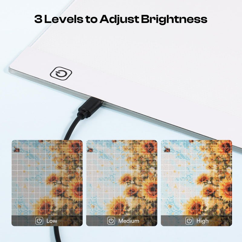 Caydo 31 PCS All Inclusive Diamond Art Accessories Kit, A3 LED Light Pad Set with Diamond Painting Sealer, Trays, Electric Pen, Roller Tool for 5D Diamond Paint - Image 3