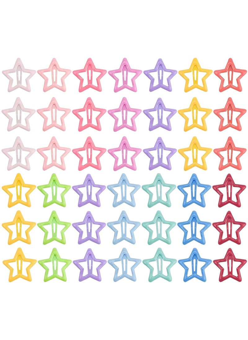 DonLeeving 60 PCS Star Snap Hair Clips Nonslip Toddlers Colorful Cute Lovely Metal Hair Barrettes Hair Accessories for Women Girls Style 8 