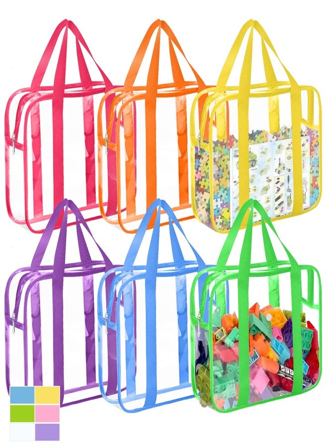 Lemoobolsa 6PCS Large Toy Storage Bags, Reusable Transparent PVC Toy Boxes, High-Capacity Toy Organizer Suitable for Multiple Occasions (Colorful, Large) - Image 1