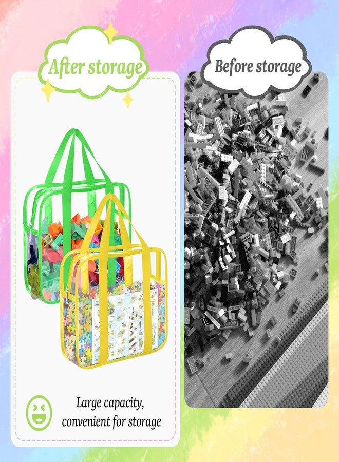 Lemoobolsa 6PCS Large Toy Storage Bags, Reusable Transparent PVC Toy Boxes, High-Capacity Toy Organizer Suitable for Multiple Occasions (Colorful, Large) - Image 4