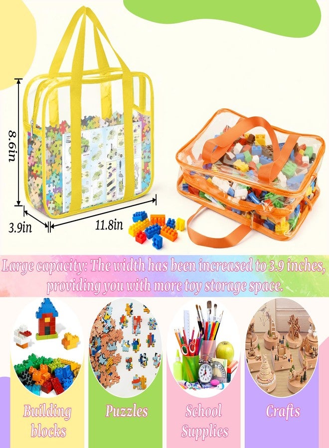 Lemoobolsa 6PCS Large Toy Storage Bags, Reusable Transparent PVC Toy Boxes, High-Capacity Toy Organizer Suitable for Multiple Occasions (Colorful, Large) - Image 2