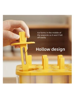 NOVOLAN NOVOLAN Popsicle Mold Ice Pop Molds Ice Cream Mold, 8 Cavities with Lids, Food-Grade Material, Easy Release, Easy Fruit Insertion, Homemade Popsicles Fruit Bars Yogurt Pops, Freeze for 4 Hours (beige)  - Image 5
