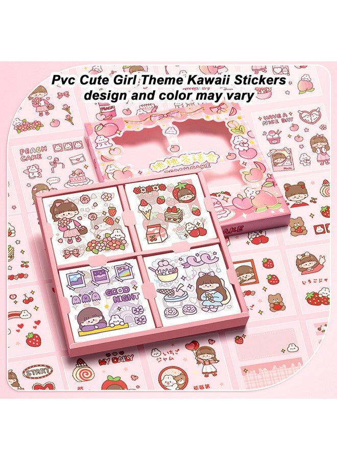 فنبلاست ملصقات أرضية ذاتية اللصق من FunBlast Girl Theme للأطفال، 100 ملصق، مجموعة ملصقات فتاة يابانية رائعة، لدفتر الملاحظات والمذكرات ودفتر القصاصات، عبوة من قطعة واحدة (لون وتصميم عشوائي) 18 × 18 × 2 سم، بلاستيك PVC - Image 2