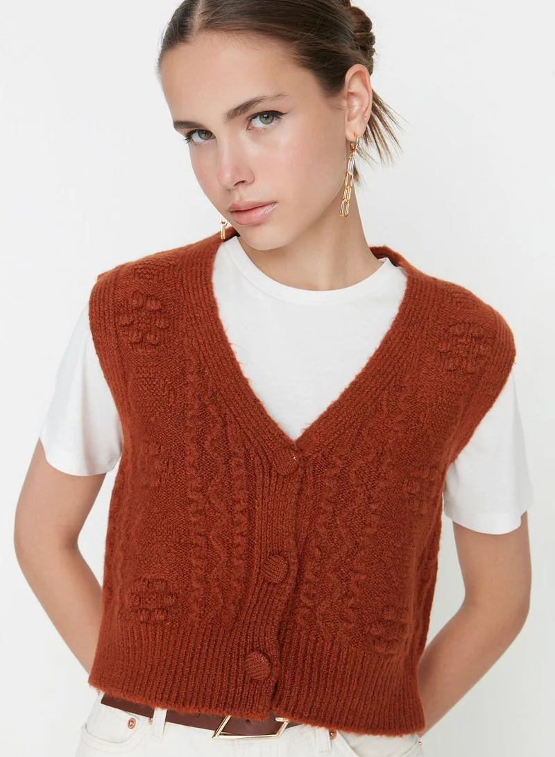 trendyol V-Neck Knitted Sweater