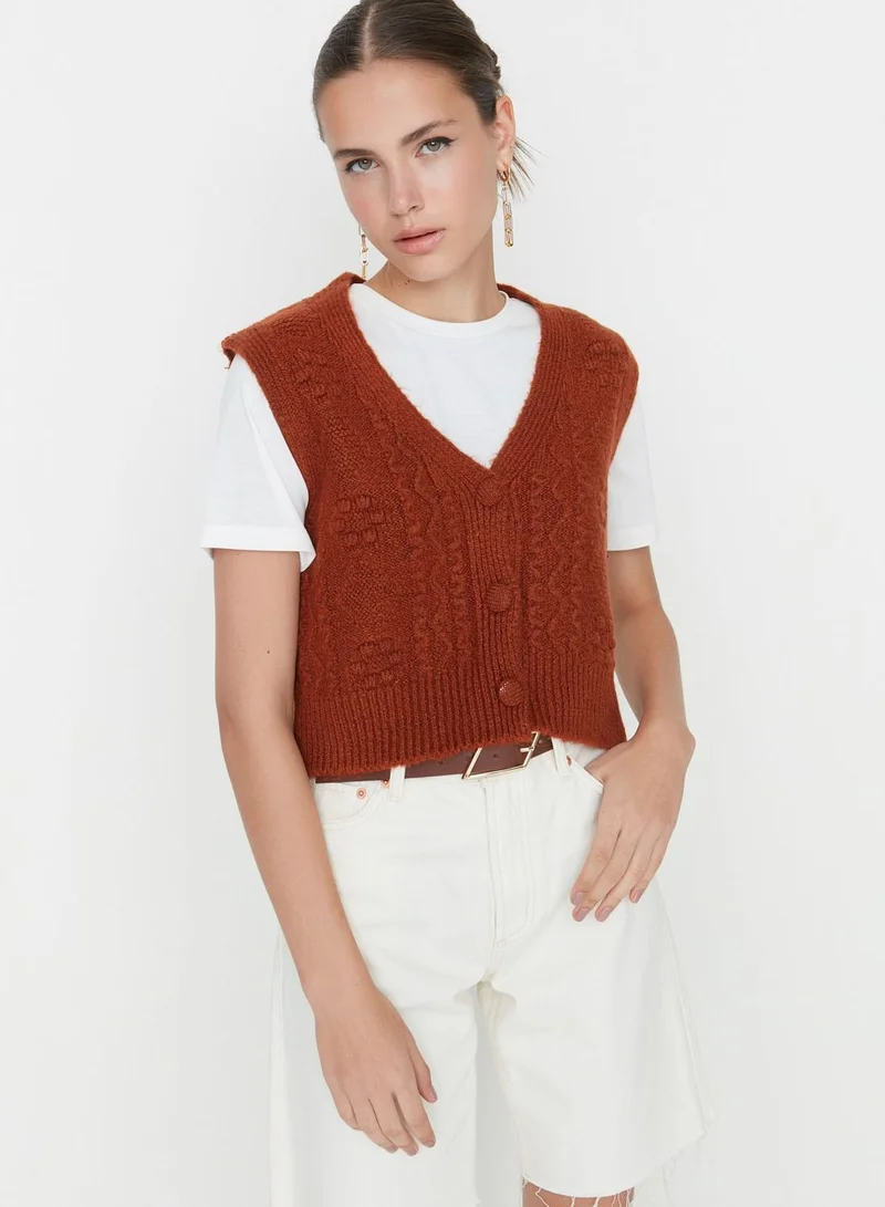 trendyol V-Neck Knitted Sweater
