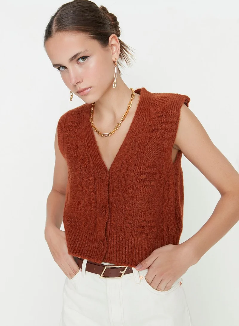 trendyol V-Neck Knitted Sweater