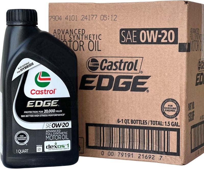 Edge 0W20 Dexos1 Gen 3 Full Synthetic Motor Oil Carton of (6 x Each 1 Quart)