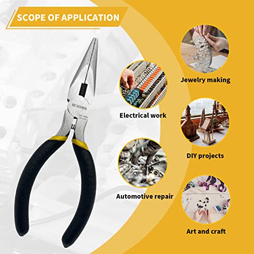 BOOSDEN 5 Pack Mini Precision Pliers Set, Small Needle Nose Pliers with Wire Cutter, Black - Image 4