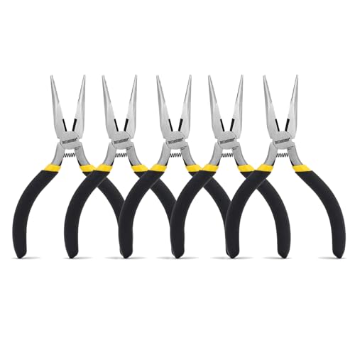 BOOSDEN 5 Pack Mini Precision Pliers Set, Small Needle Nose Pliers with Wire Cutter, Black - Image 1