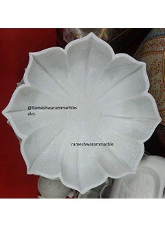 R&M R&M RM 9inch Marble Bowl for Home Decoration and Festival Flower Candle Decor Creativity Rameshwaram Marble | Center Table Flower Bowl | Candle Holder Bowl  - Image 1