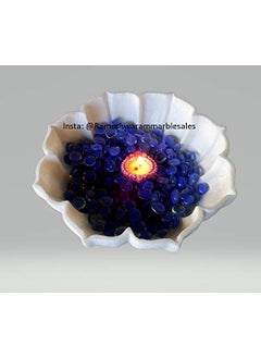 R&M R&M RM 9inch Marble Bowl for Home Decoration and Festival Flower Candle Decor Creativity Rameshwaram Marble | Center Table Flower Bowl | Candle Holder Bowl  - Image 2