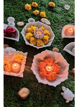 R&M R&M RM 9inch Marble Bowl for Home Decoration and Festival Flower Candle Decor Creativity Rameshwaram Marble | Center Table Flower Bowl | Candle Holder Bowl  - Image 3