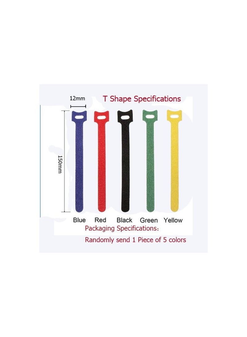 1-Piece Velcro Cable Tie,Nylon Back-To-Back Velcro Hook and Loop Tape,Velcro Date Cable Management Tape,Random for Five Colour - Image 3