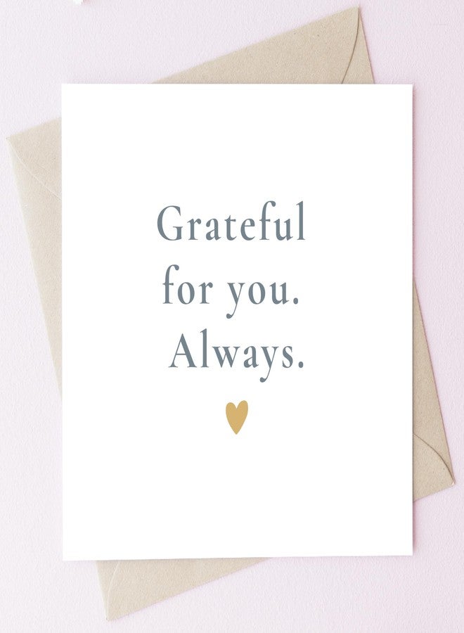 TEEMI Grateful For You. Always. | Simple Thank You Card for Friends, Family or Partner | Minimalist Emotional Greeting Card - Image 1