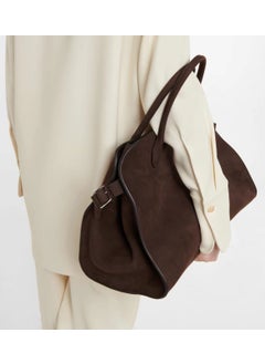 Generic The Row Large Leather Tote for Women Frosted Leather Brown 