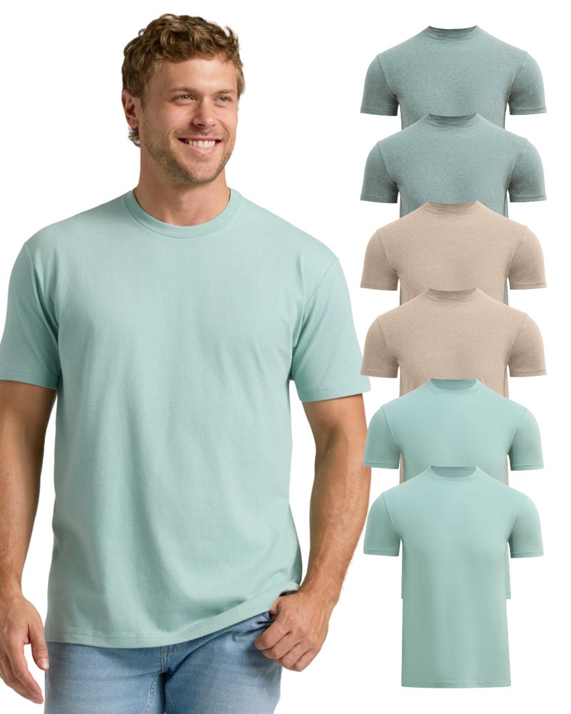 True Classic Mens T-Shirts â€“ Short Sleeve Crew Neck T Shirts for Man, Cotton Blend Plain Novelty Men's T-Shirts, Pack of 6, Variety, XL - Image 1