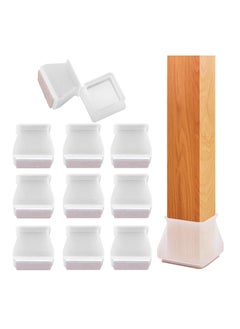 32Pcs Square Furniture Silicone Protection Cover, Silicone Chair Leg Floor Protectors with Anti-Slip Felt Pads, Furniture Leg Caps, Protect Your Floors from Scratches