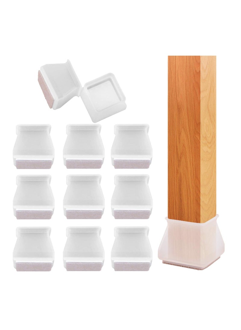 SYOSI - 32Pcs Square Furniture Silicone Protection Cover, Silicone Chair Leg Floor Protectors with Anti-Slip Felt Pads, Furniture Leg Caps, Protect Your Floors from Scratches - Image 1