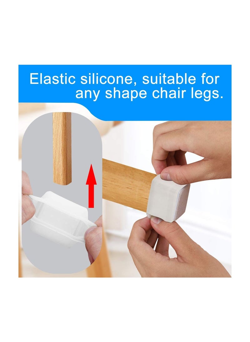 SYOSI - 32Pcs Square Furniture Silicone Protection Cover, Silicone Chair Leg Floor Protectors with Anti-Slip Felt Pads, Furniture Leg Caps, Protect Your Floors from Scratches - Image 1