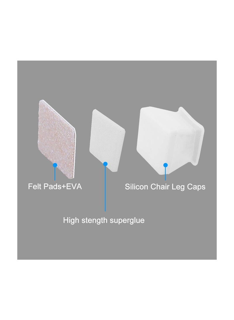 SYOSI - 32Pcs Square Furniture Silicone Protection Cover, Silicone Chair Leg Floor Protectors with Anti-Slip Felt Pads, Furniture Leg Caps, Protect Your Floors from Scratches - Image 1