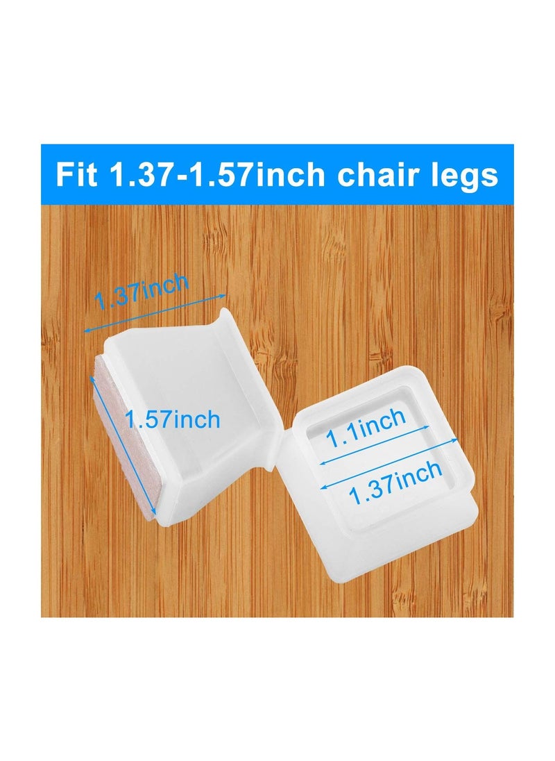 SYOSI - 32Pcs Square Furniture Silicone Protection Cover, Silicone Chair Leg Floor Protectors with Anti-Slip Felt Pads, Furniture Leg Caps, Protect Your Floors from Scratches - Image 1