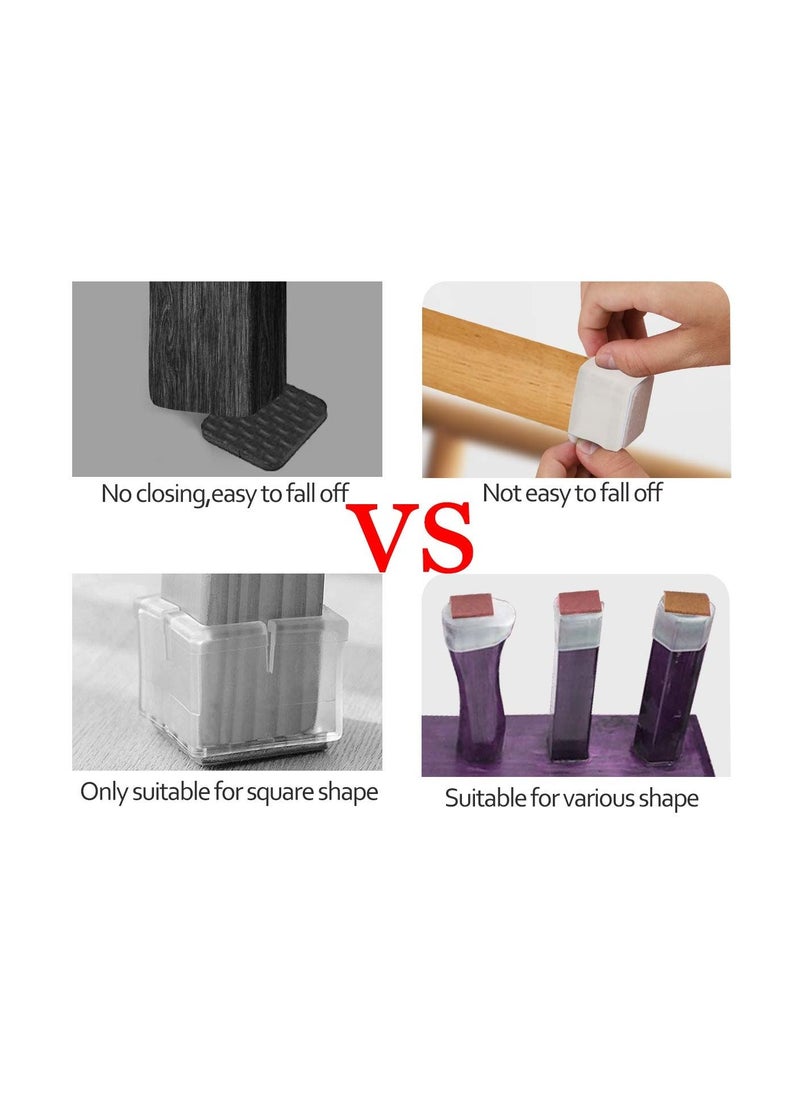 SYOSI - 32Pcs Square Furniture Silicone Protection Cover, Silicone Chair Leg Floor Protectors with Anti-Slip Felt Pads, Furniture Leg Caps, Protect Your Floors from Scratches - Image 1
