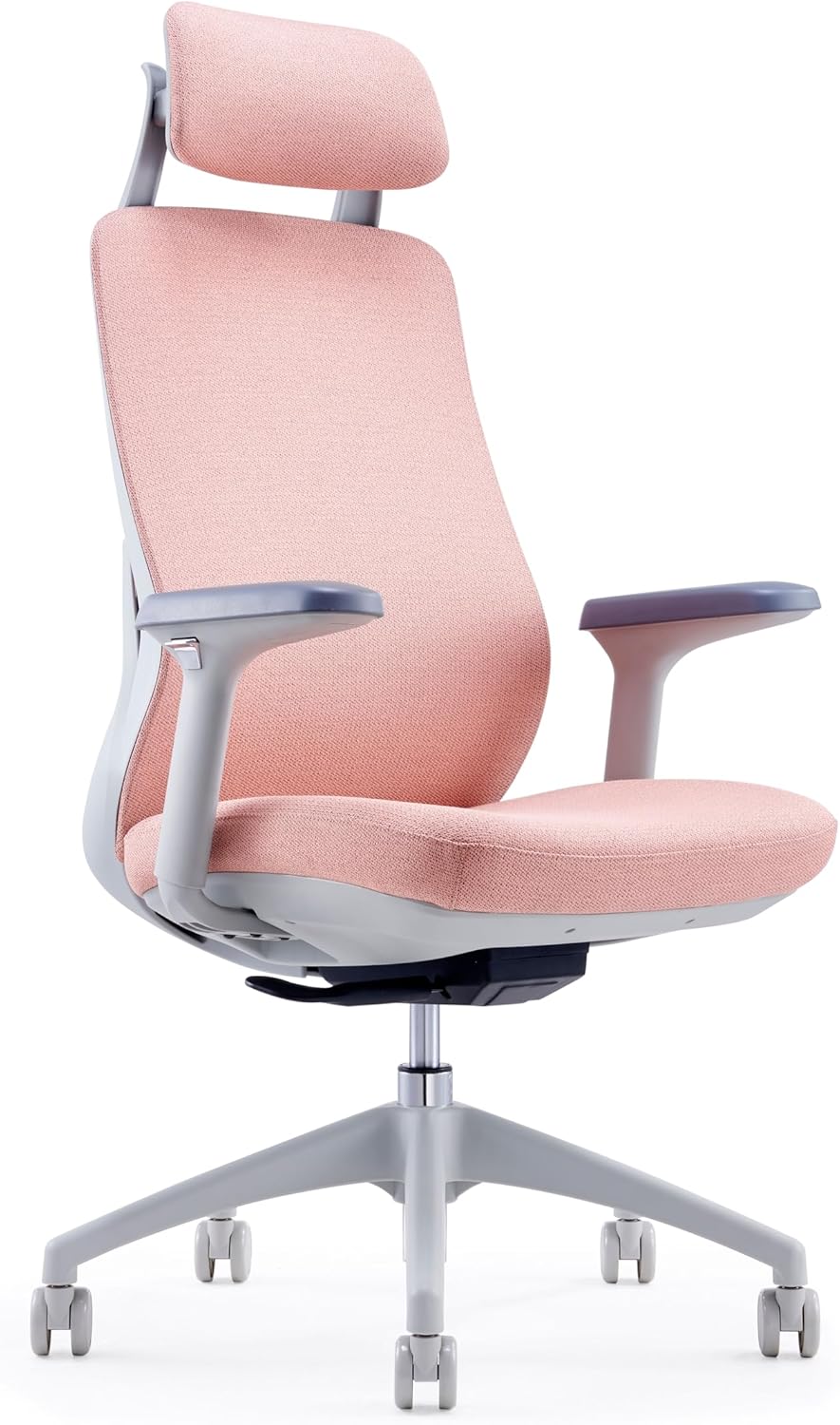 Skyland Lumbar Massage Office Chair with Wireless Heated Lumbar Massager - High-Back Mesh Design, Adjustable Headrest & Armrests for Ultimate Comfort (Pink)