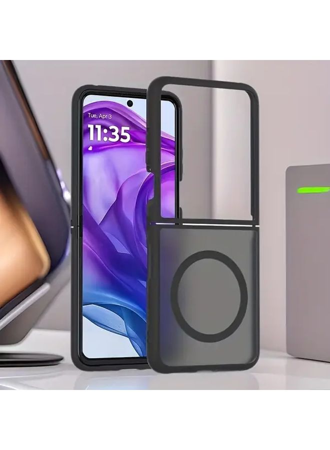 White Magnetic Matte Phone Case Compatible With Motorola Razr 2025 - Image 1