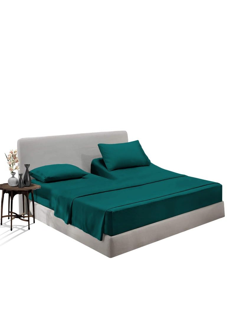 SGI bedding SGI bedding 32"" King Split Top Flex Head Sheet 100% Egyptian Cotton Sheet Set - 600 Thread Count Flex Top Sheet Adjustable Bed - 4 Piece Sheet Set 18"" Deep Pocket Sleep Number Bed - Teal Solid  - Image 1