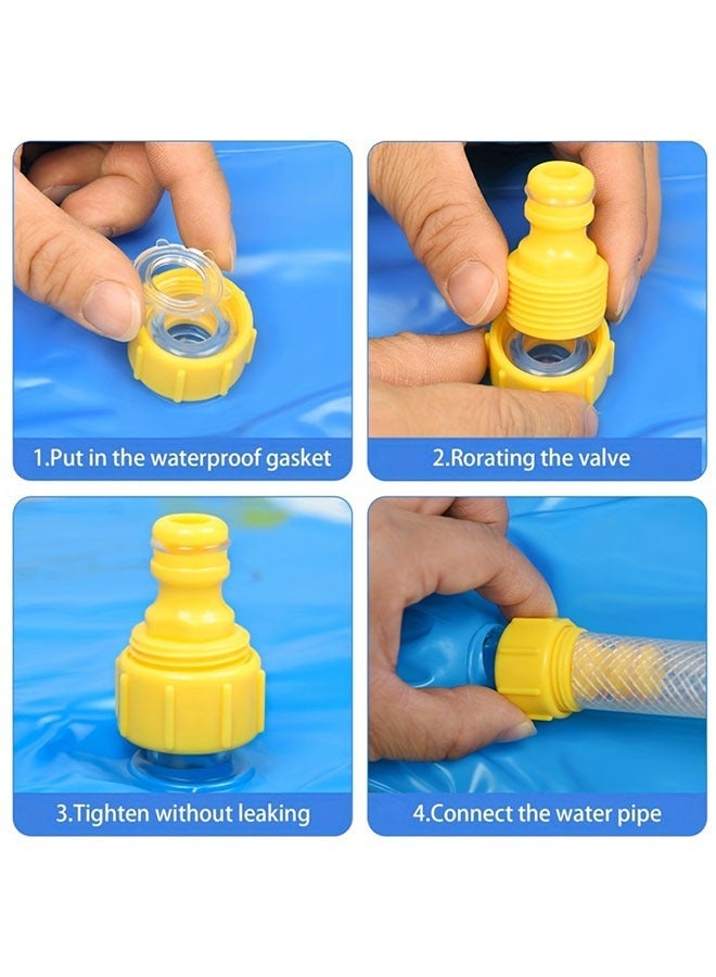 1pc Blue Inflatable Water Spray Mat for Youngsters - Outdoor Splash Pad with Marine Life Design, Summer Fun PVC Lawn Play and Youngsters, Durable Safe Backyard or Park Play, | Playful Toy Sturdy Construction - Image 5