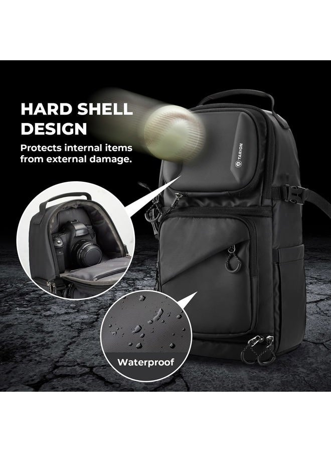 TARION Waterproof Camera Sling Bag Backpack - DSLR Sling Camera Bag for Photographers, Cross body Sling Bag with Raincover Tripod Holder Photography Slingpack Black TR-S - Image 2
