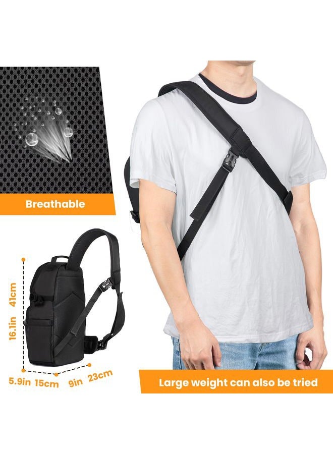 TARION Waterproof Camera Sling Bag Backpack - DSLR Sling Camera Bag for Photographers, Cross body Sling Bag with Raincover Tripod Holder Photography Slingpack Black TR-S - Image 5