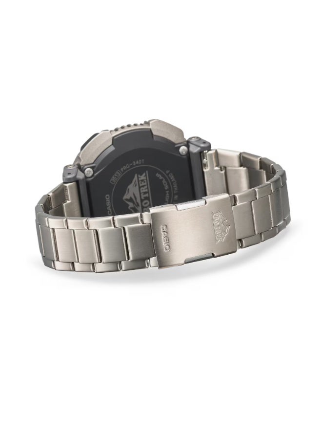 كاسيو ساعة كاسيو برو تريك PRG-340T-7DR للرجال تعمل بالطاقة الشمسية مع مستشعر ثلاثي (مقياس الارتفاع والضغط الجوي والبوصلة) وسوار من التيتانيوم ومقاومة للماء حتى 100 متر - Image 5