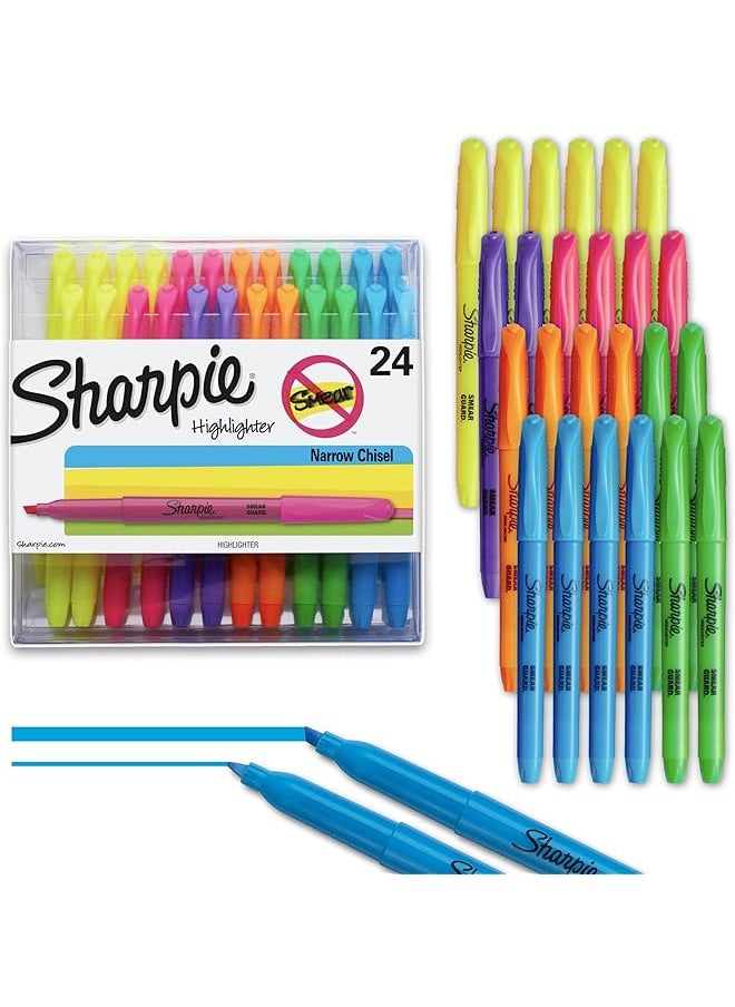 Sharpie Pocket Style Highlighters Chisel Tip Assorted Colors 24 Count  - Image 1