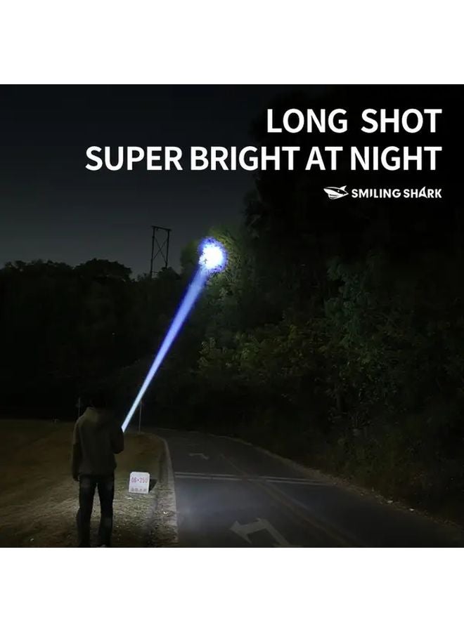 Smiling Shark M80 LED Tactical Flashlight Super Bright Zoomable Long Range Outdoor Camping - Image 3