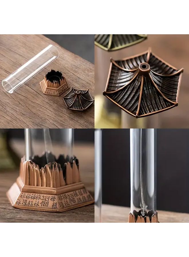 Bronze Pagoda Incense Holder Metal Reversal Flow Smoking Censer for Meditation Yoga Home Decor Gift - Image 4