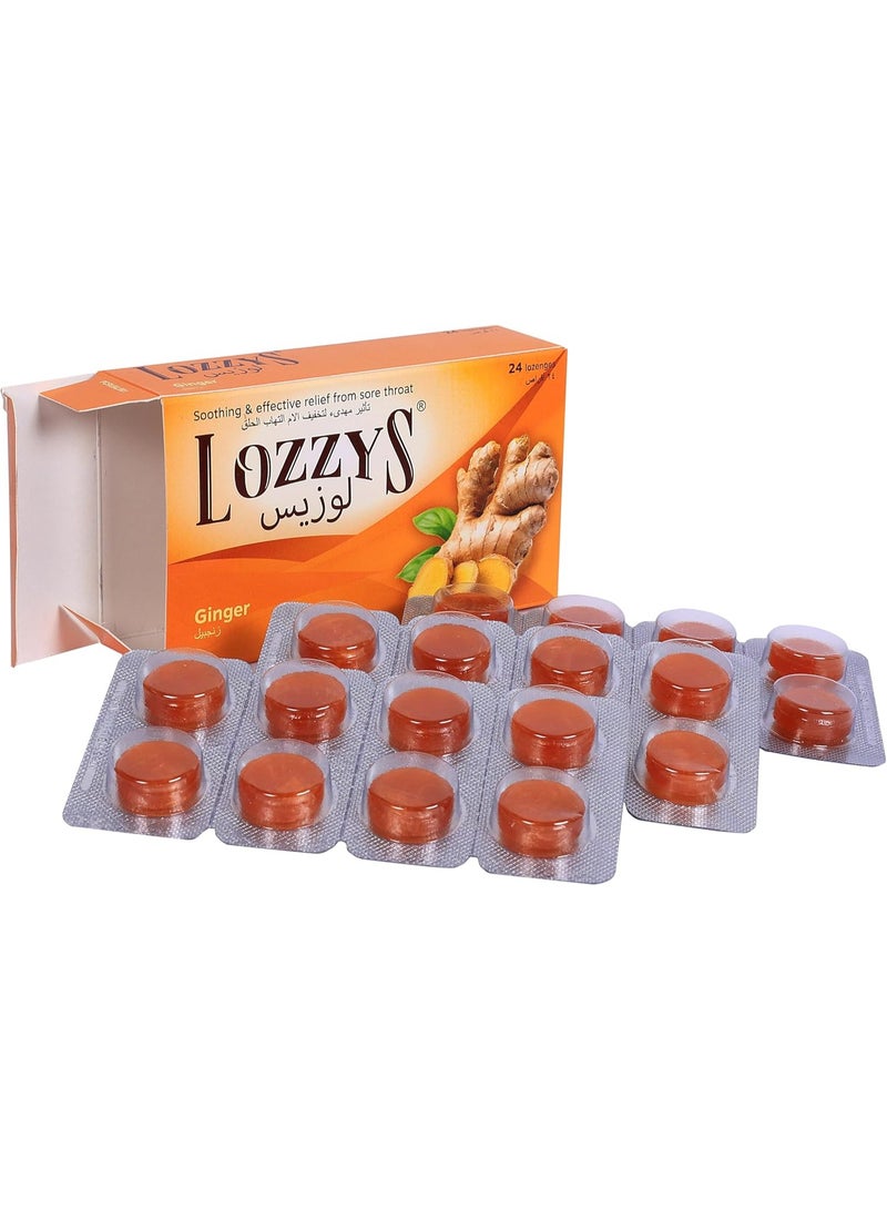 Lozzys Ginger, Fast Effective Relief from the Symptoms of Sore Throats, 24 Lozenges - Image 5