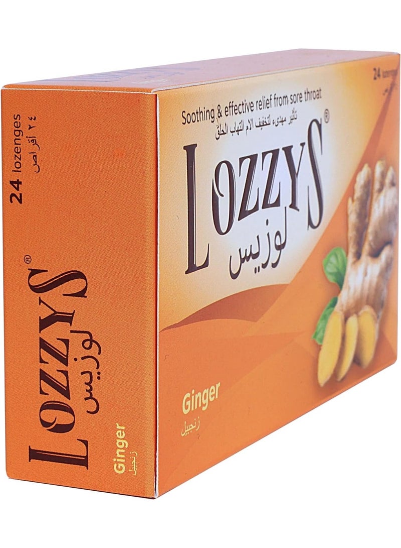 Lozzys Ginger, Fast Effective Relief from the Symptoms of Sore Throats, 24 Lozenges - Image 3