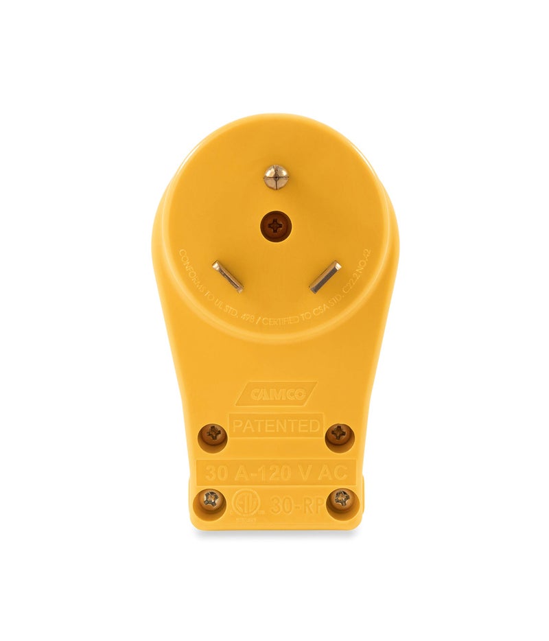 Camco 55245 30A Plug with PowerGrip - Clamshell, Yellow|Yellow - Image 2