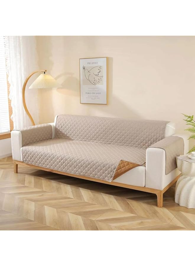 The Bros غطاء أريكة مقاوم للماء غطاء أريكة غير قابل للانزلاق غطاء وسادة أريكة قطعة قماش كاملة لحماية الأثاث للحيوانات الأليفة والأطفال والكلاب والقطط (190 × 196 سم) - Image 1