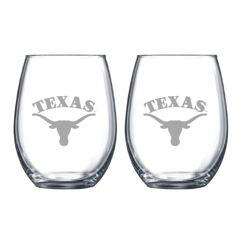 RFSJ Satin Frost Logo Wine or Beverage Glass Set of 2 Texas