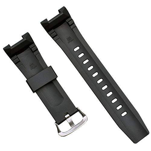 OliBoPo Waterproof Natural Resin Replacement Watch Strap for Casio GST-210 GST-W110 GST-W100 GST-S110 GST-S100 GST-B100 GST-S300 (Black/Silver Buckle) - Image 2