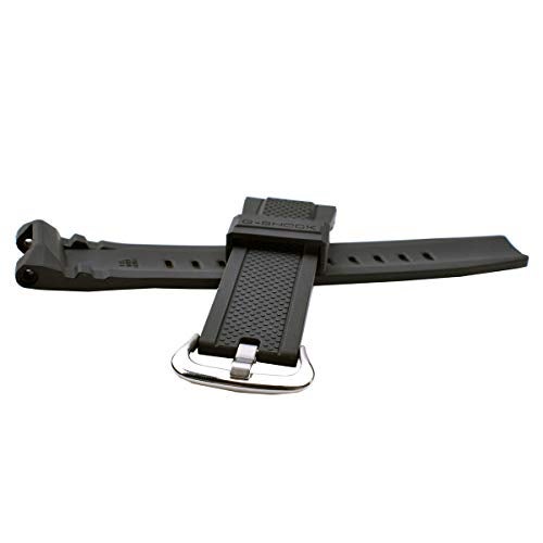 OliBoPo Waterproof Natural Resin Replacement Watch Strap for Casio GST-210 GST-W110 GST-W100 GST-S110 GST-S100 GST-B100 GST-S300 (Black/Silver Buckle) - Image 3