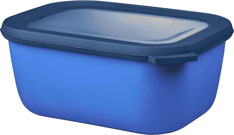 Mepal Cirqula 34oz1000ml Circular Rectangular Multi Food Storage  Serving Container with Transparent Lids  Perfect for Food Prep  Microwave  Dishwasher Safe  Vivid Blue  Made in Holland - Image 1