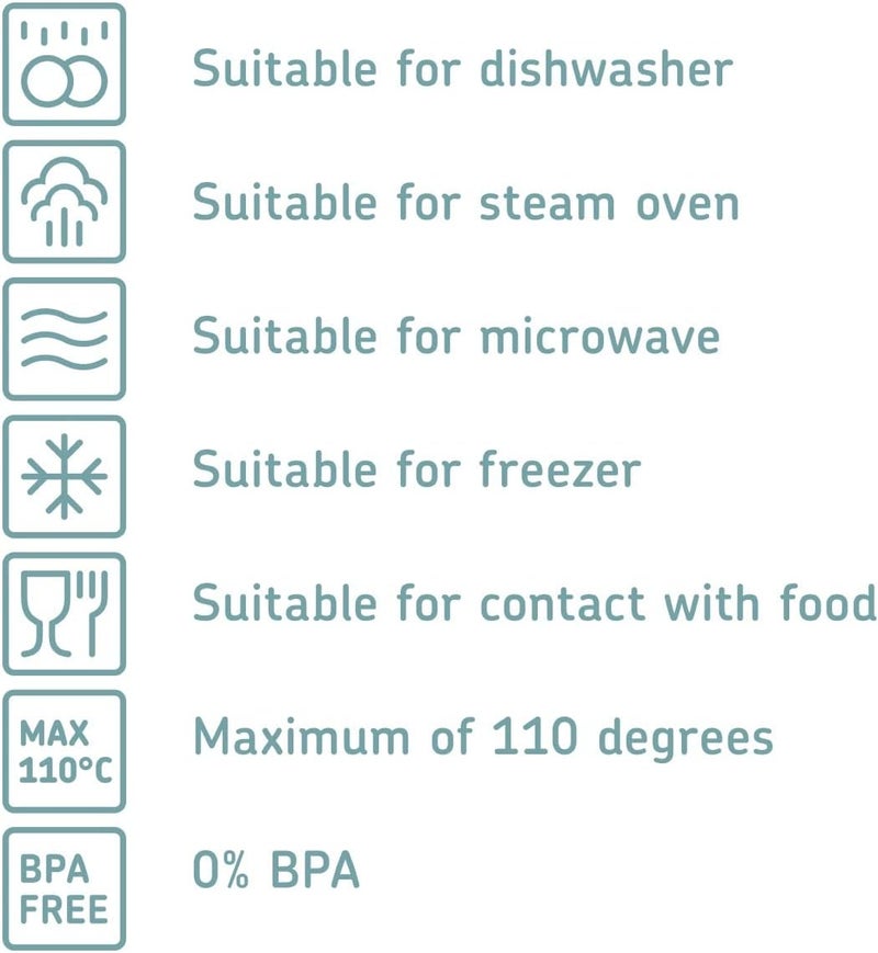 Mepal Cirqula 34oz1000ml Circular Rectangular Multi Food Storage  Serving Container with Transparent Lids  Perfect for Food Prep  Microwave  Dishwasher Safe  Vivid Blue  Made in Holland - Image 3