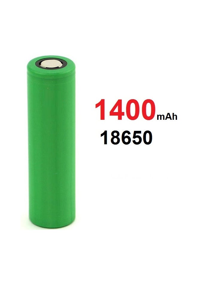 بطارية قوية 18650 متوافقة مع العديد من الاجهزة بقوة 1400mAh عدد 2 بطارية